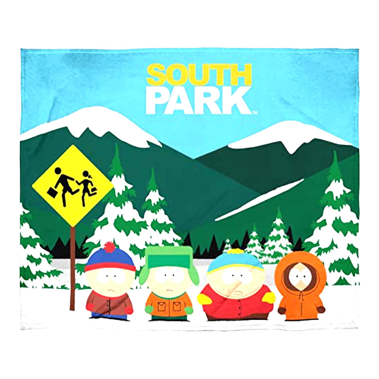 South Park Cozy Crew Throw Blanket - Stan, Kyle, Cartman & Kenny Edition