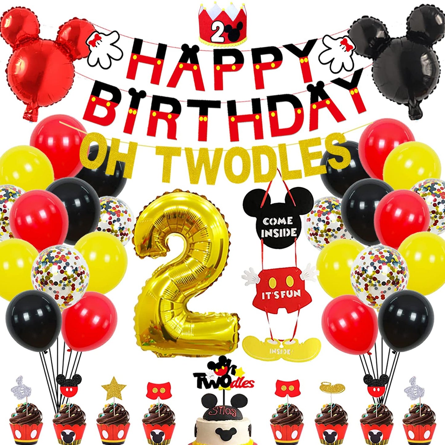 Mouse 2nd Birthday Party Supplies Decorations Kit