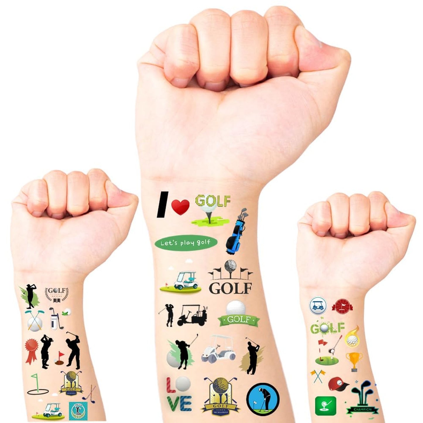 Golf Party Sticker Pack - 500PCS Golf Theme Temporary Stickers for Birthday Parties, Decorations, Favors, Goodie Bags - 24 Sheets Included