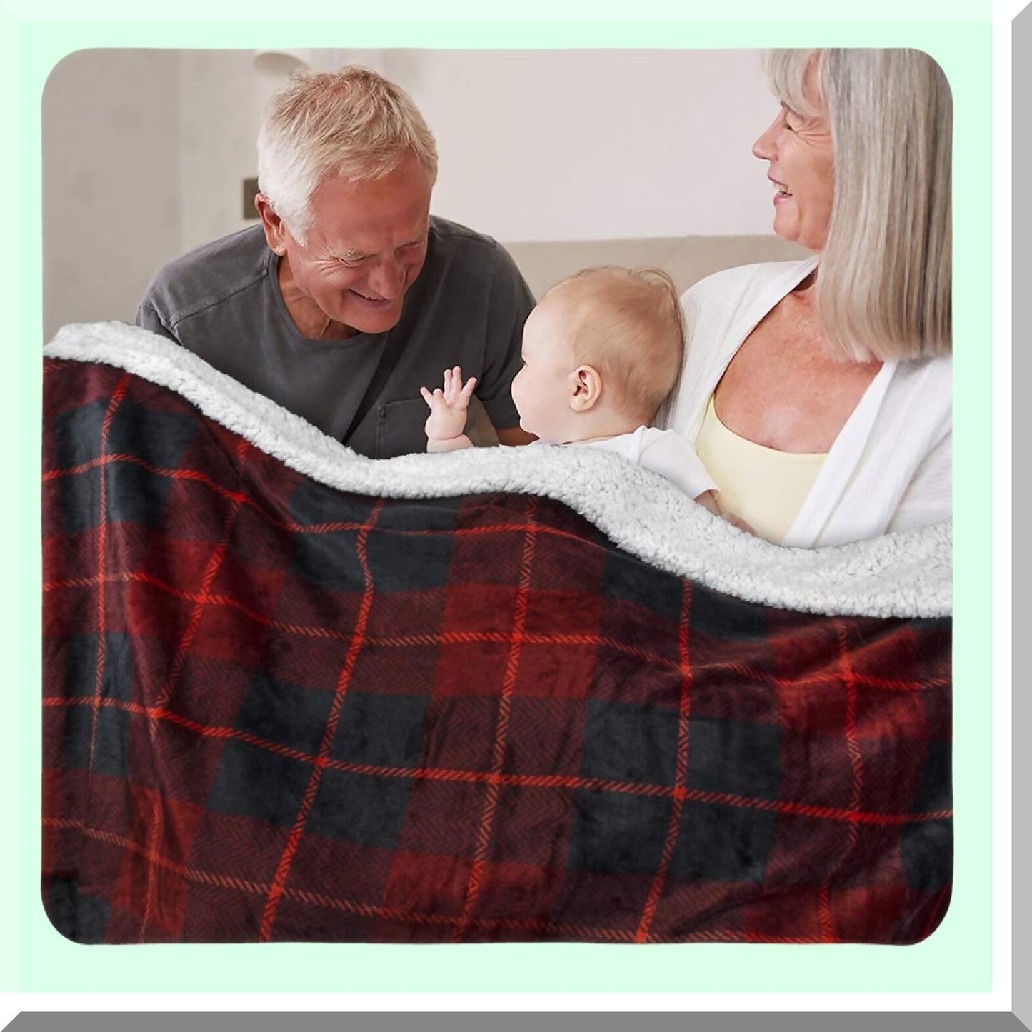 Ultimate PetShield Waterproof Blanket - Plush, Soft, Warm Sherpa Couch Protector for Dogs, Cats, and Pets - Red Plaid, 60x80