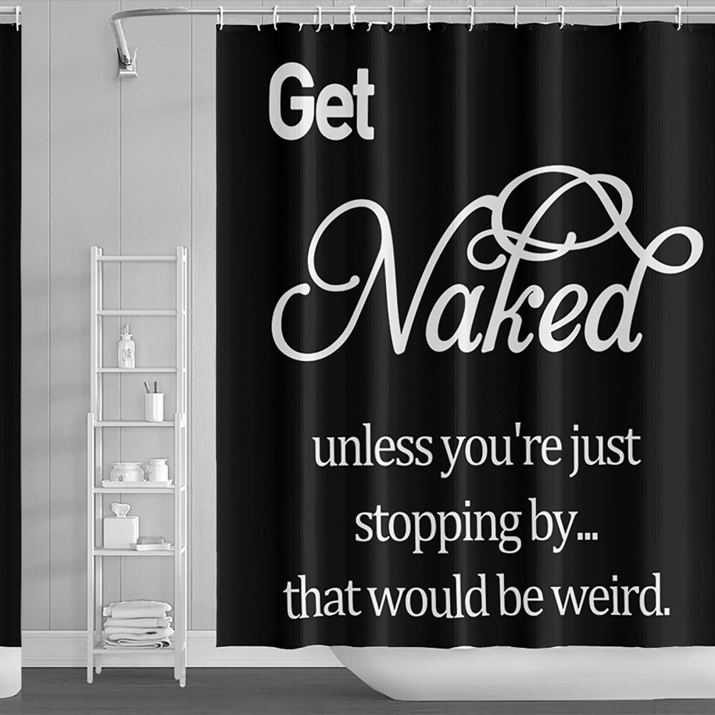 72x72 Inch Black and White Shower Curtain