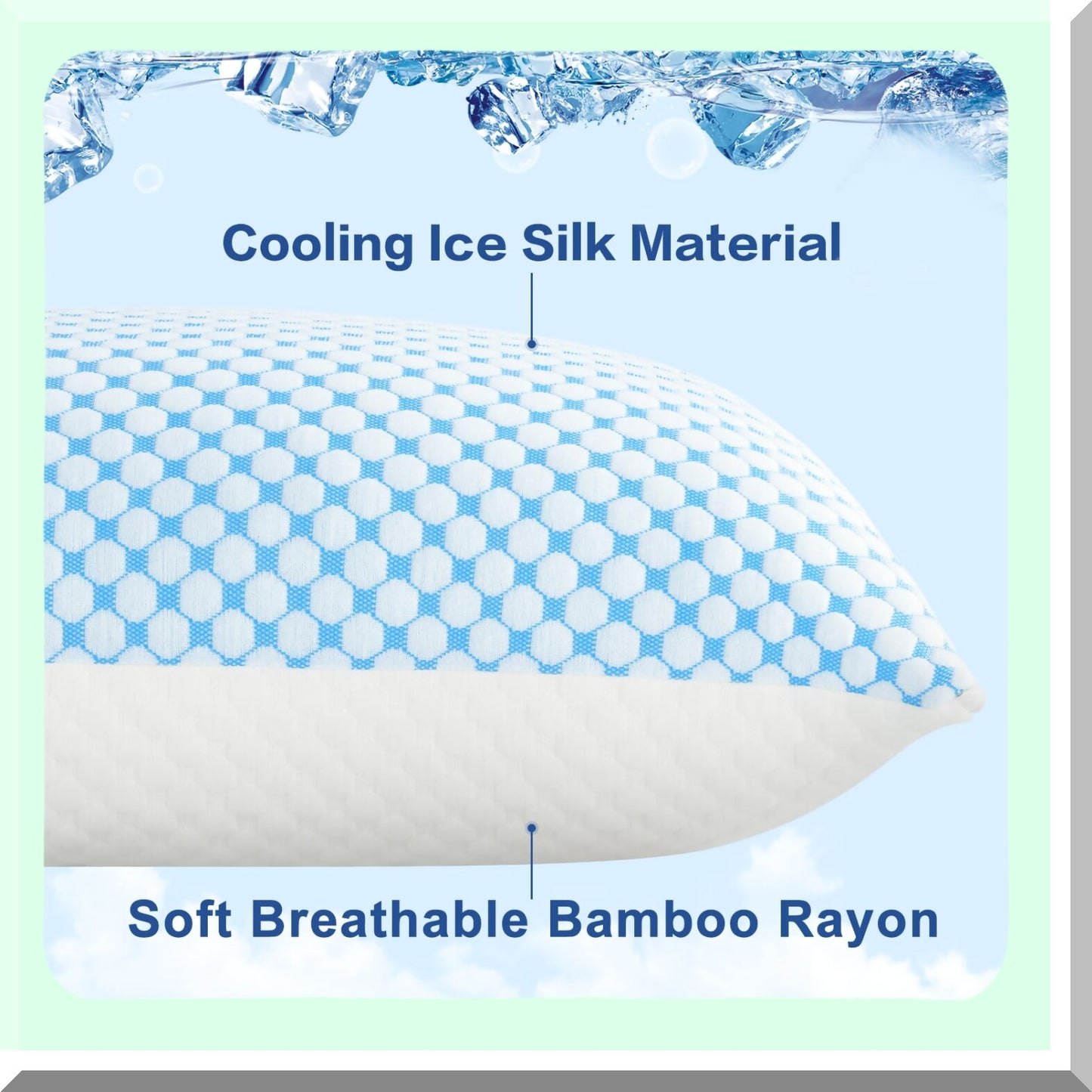 CoolDream Adjustable Loft Memory Foam Pillow - Cooling Breathable Firm Support for Sleeping - Standard Size 2 Pack