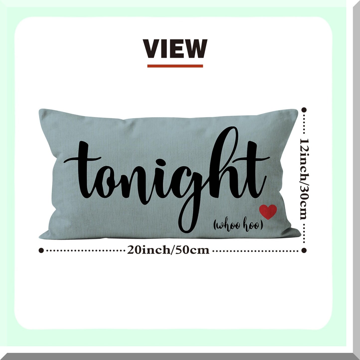 Funny Love Nest Pillow Cover - Bridal Shower & Wedding Gifts - Couples Linen Pillowcase - Bachelorette Party Decor - Light Blue 12x20 Pillow Cover