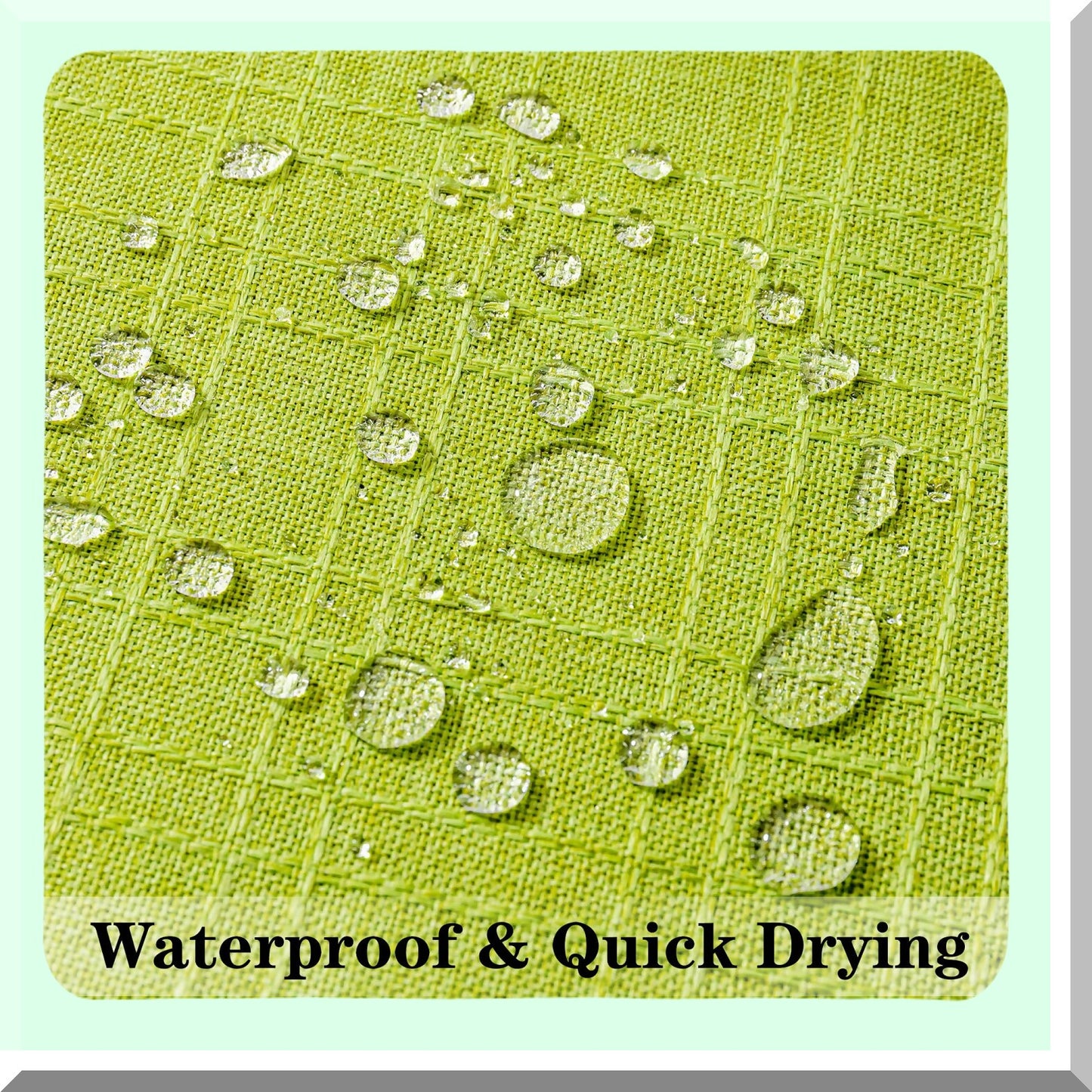 Waterproof Checkered Outdoor Pillow Covers - Set of 2 | Decorative Square Cushion Cases for Patio Couch | Green 12x20 inches 30x50 cm