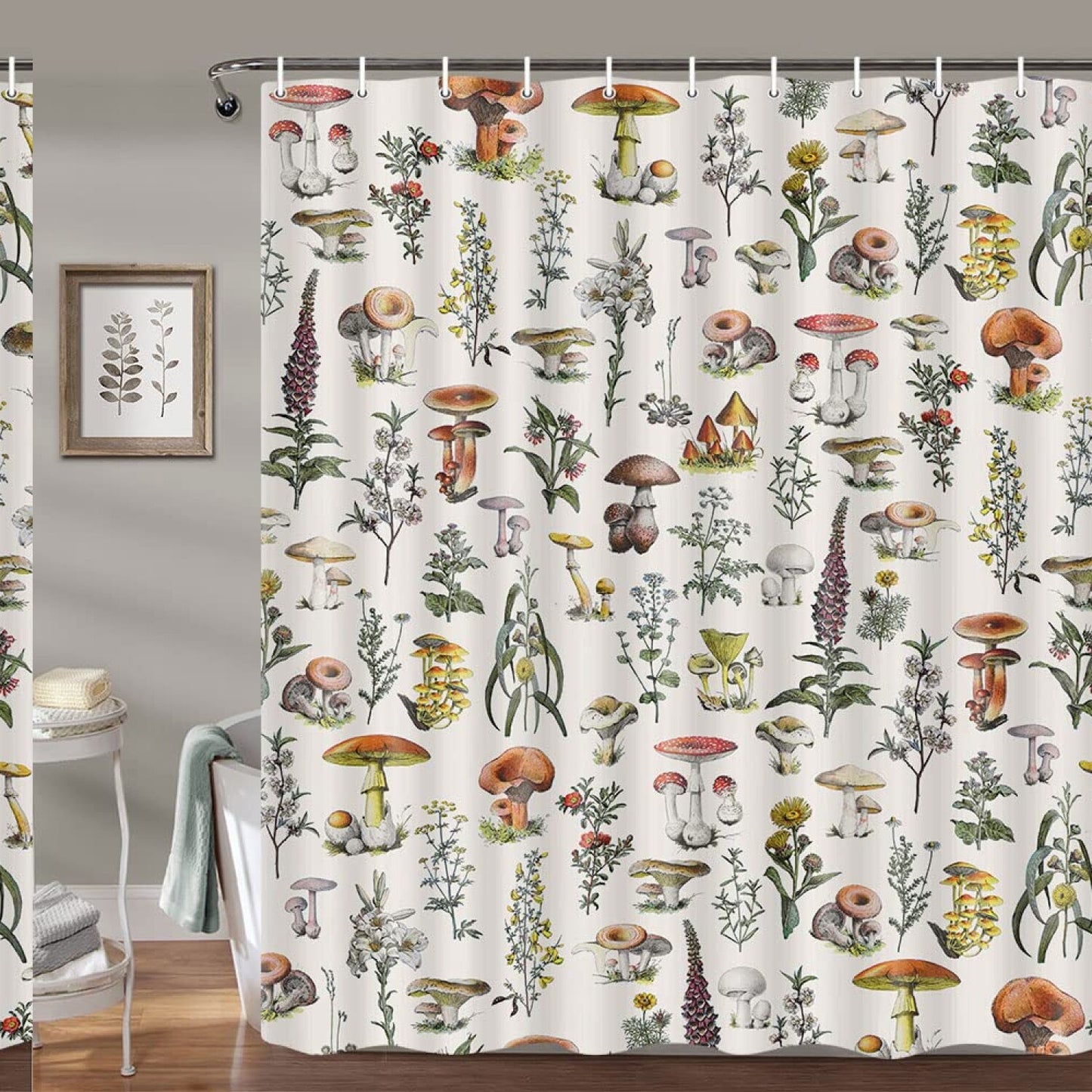Vintage Botanical Shower Curtain 72x72in