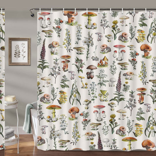 Vintage Botanical Shower Curtain 72x72in