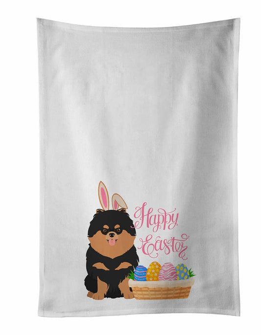 Black and Tan Pomeranian White Kitchen Towel Set of 2