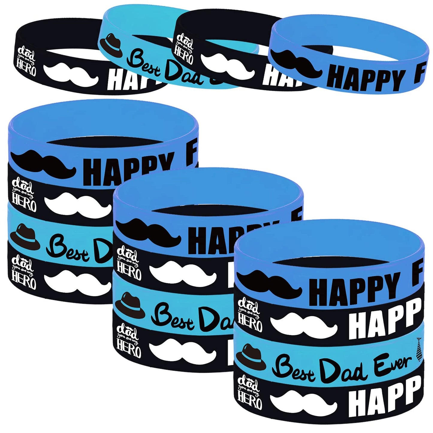 Father's Day Rubber Bracelets Party Favors 24 Pack