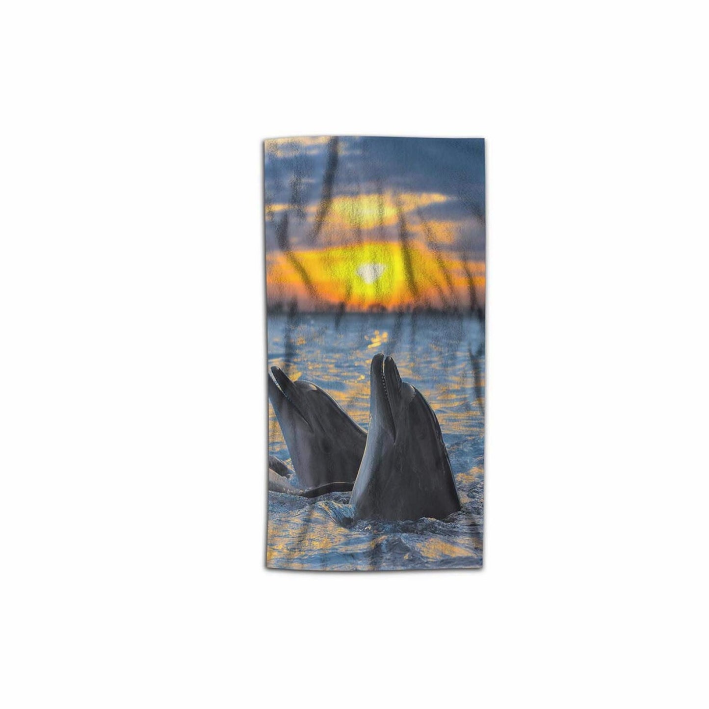 Dolphin Hand Towel 15x30 Inch Microfiber Ocean Sea