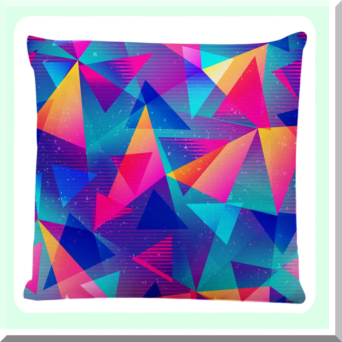 Geometric Square Cushion Covers - Decorative Sofa Pillow Cases for Couch and Bed - 18x18 Inch Throw Pillow Covers