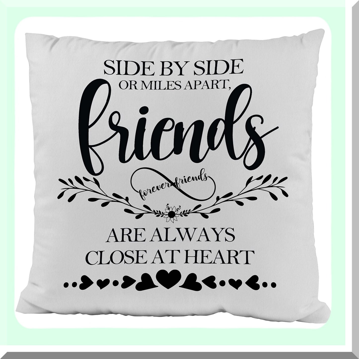 Heartfelt Connection Friendship Throw Pillow Cover - 18x18 Inch Soft Cushion for Sofa, Couch, Bed - Long Distance Gifts for Friends - Birthday & Graduation Decor