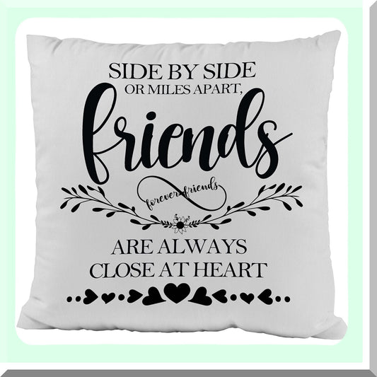 Heartfelt Connection Friendship Throw Pillow Cover - 18x18 Inch Soft Cushion for Sofa, Couch, Bed - Long Distance Gifts for Friends - Birthday & Graduation Decor