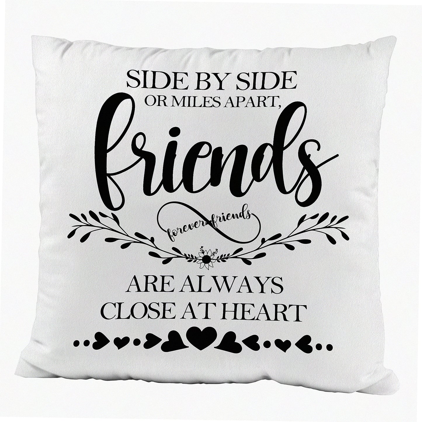 Heartfelt Connection Friendship Throw Pillow Cover - 18x18 Inch Soft Cushion for Sofa, Couch, Bed - Long Distance Gifts for Friends - Birthday & Graduation Decor