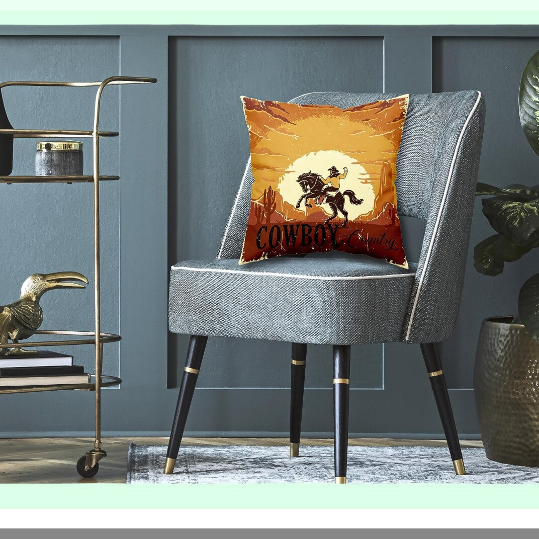 Rustic Western Vintage Boho Pillow Covers - Country Style Cushion Cover for Sofa Couch Bed - 18x18 Inch Decor - Cowboy Inspired