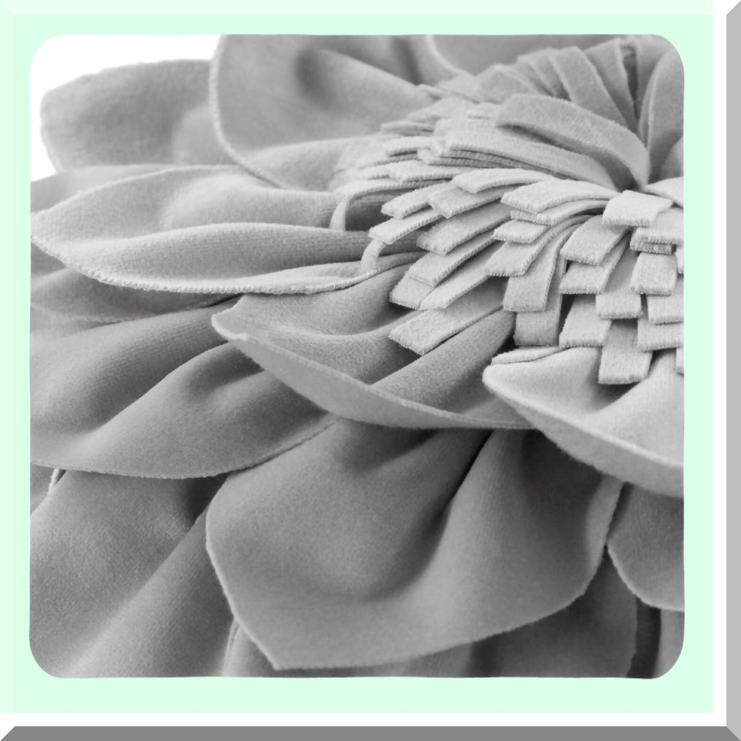 Floral Bloom Round Accent Pillow - 3D Flower Decorative Cushion for Couch & Bed - 14" Grey Home Decor Insert Included