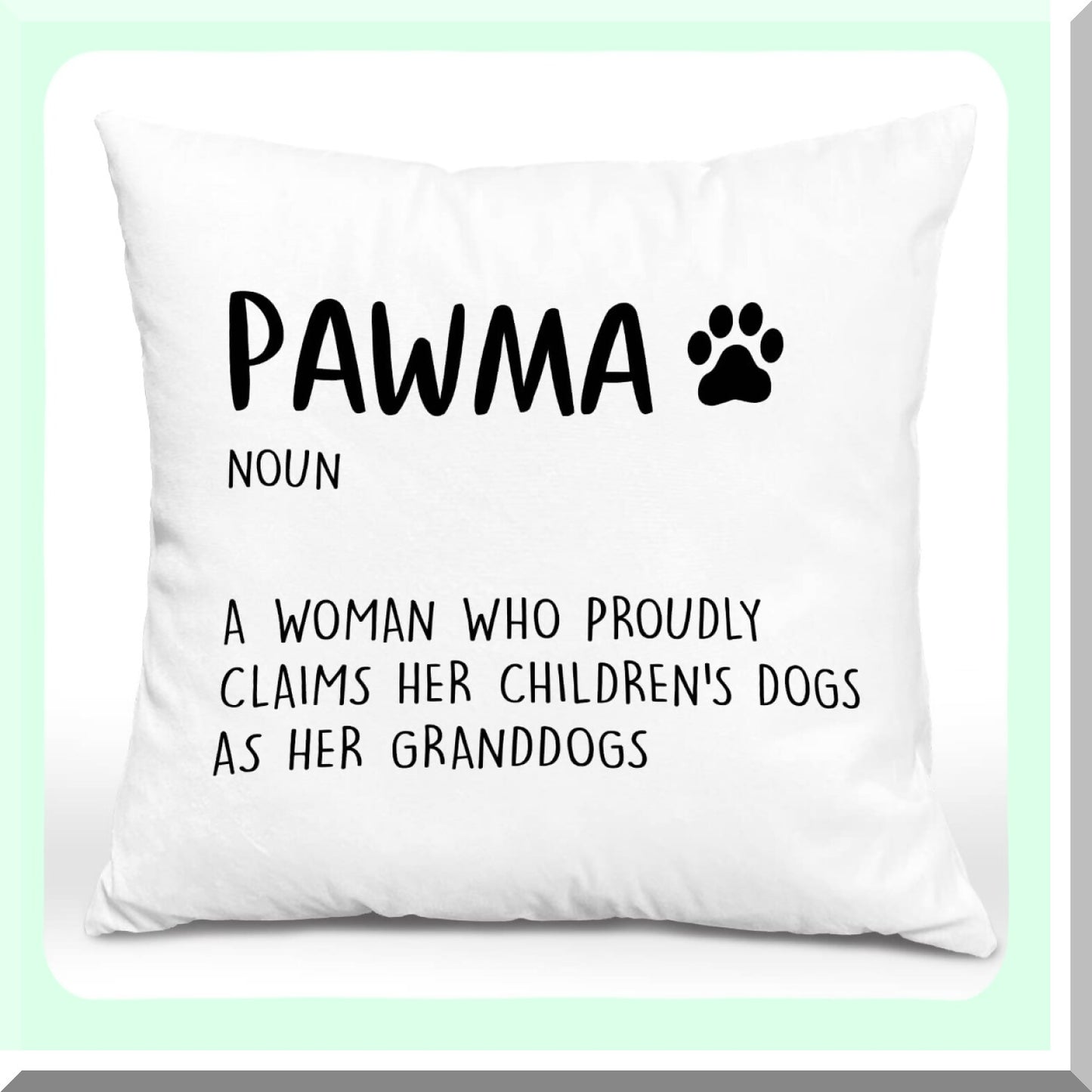 Pawma Decorative Dog Grandma Throw Pillow - Minimalist Farmhouse Cushion Cover for Sofa Bed Couch - 18x18 Inch Home Decor