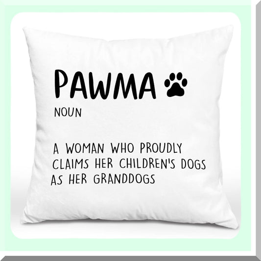 Pawma Decorative Dog Grandma Throw Pillow - Minimalist Farmhouse Cushion Cover for Sofa Bed Couch - 18x18 Inch Home Decor