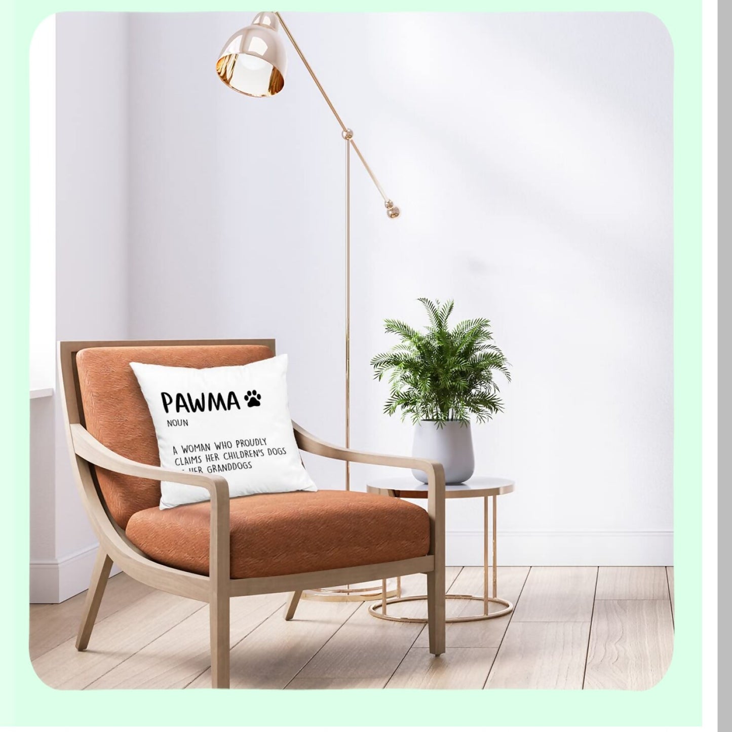 Pawma Decorative Dog Grandma Throw Pillow - Minimalist Farmhouse Cushion Cover for Sofa Bed Couch - 18x18 Inch Home Decor