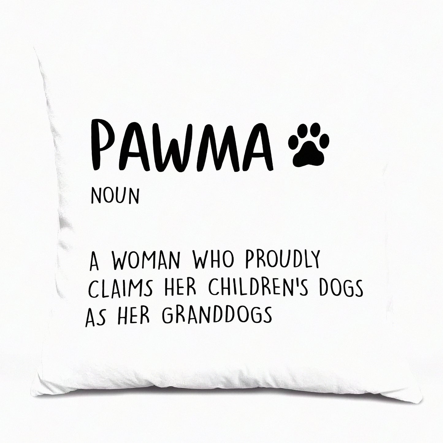 Pawma Decorative Dog Grandma Throw Pillow - Minimalist Farmhouse Cushion Cover for Sofa Bed Couch - 18x18 Inch Home Decor