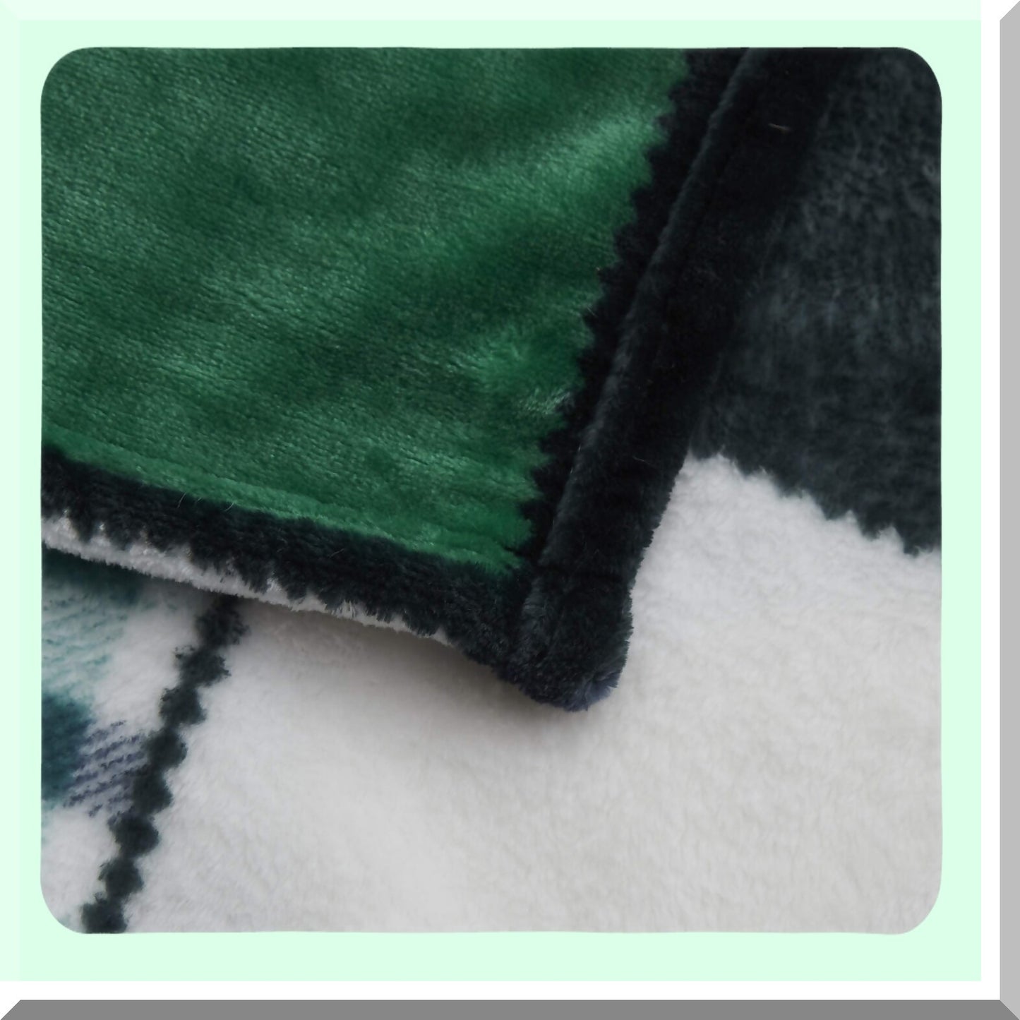 Forest Green Farmhouse Micro Fleece Plaid Patchwork Throw Blanket - Super Soft, Lightweight, Dual-Sided, Decorative for Couch, Sofa, Travel, Lap, Bed - 50x60