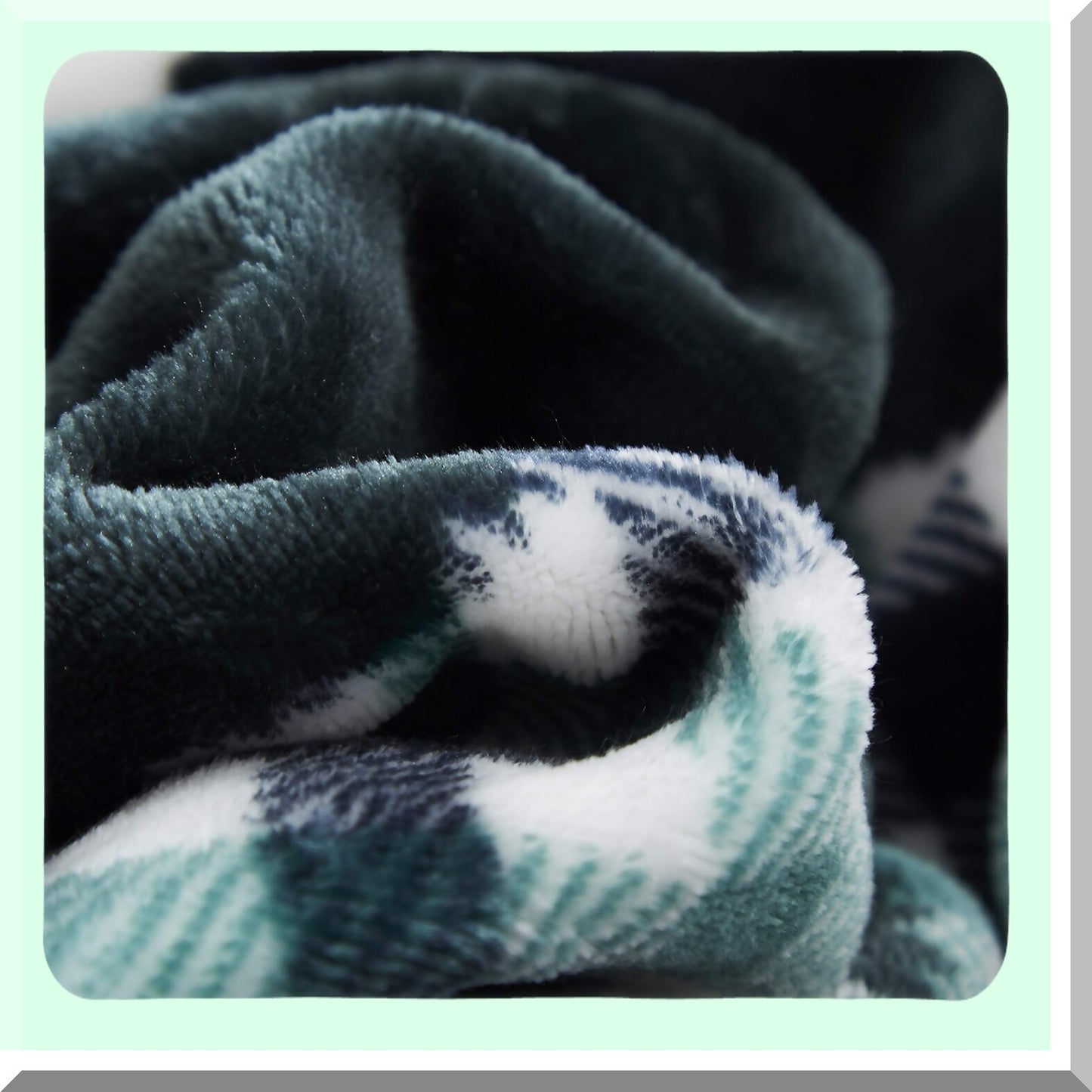 Forest Green Farmhouse Micro Fleece Plaid Patchwork Throw Blanket - Super Soft, Lightweight, Dual-Sided, Decorative for Couch, Sofa, Travel, Lap, Bed - 50x60