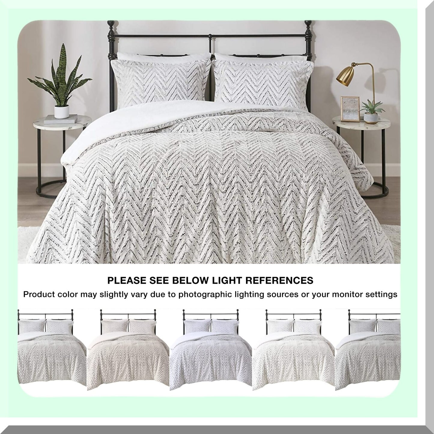 UltraPlush Chevron Comforter Set - Ivory Twin/TwinXL - Adelyn Bedding - Soft 3 Piece Bedroom Sets - Top Quality Bedding - Cozy and Stylish Look