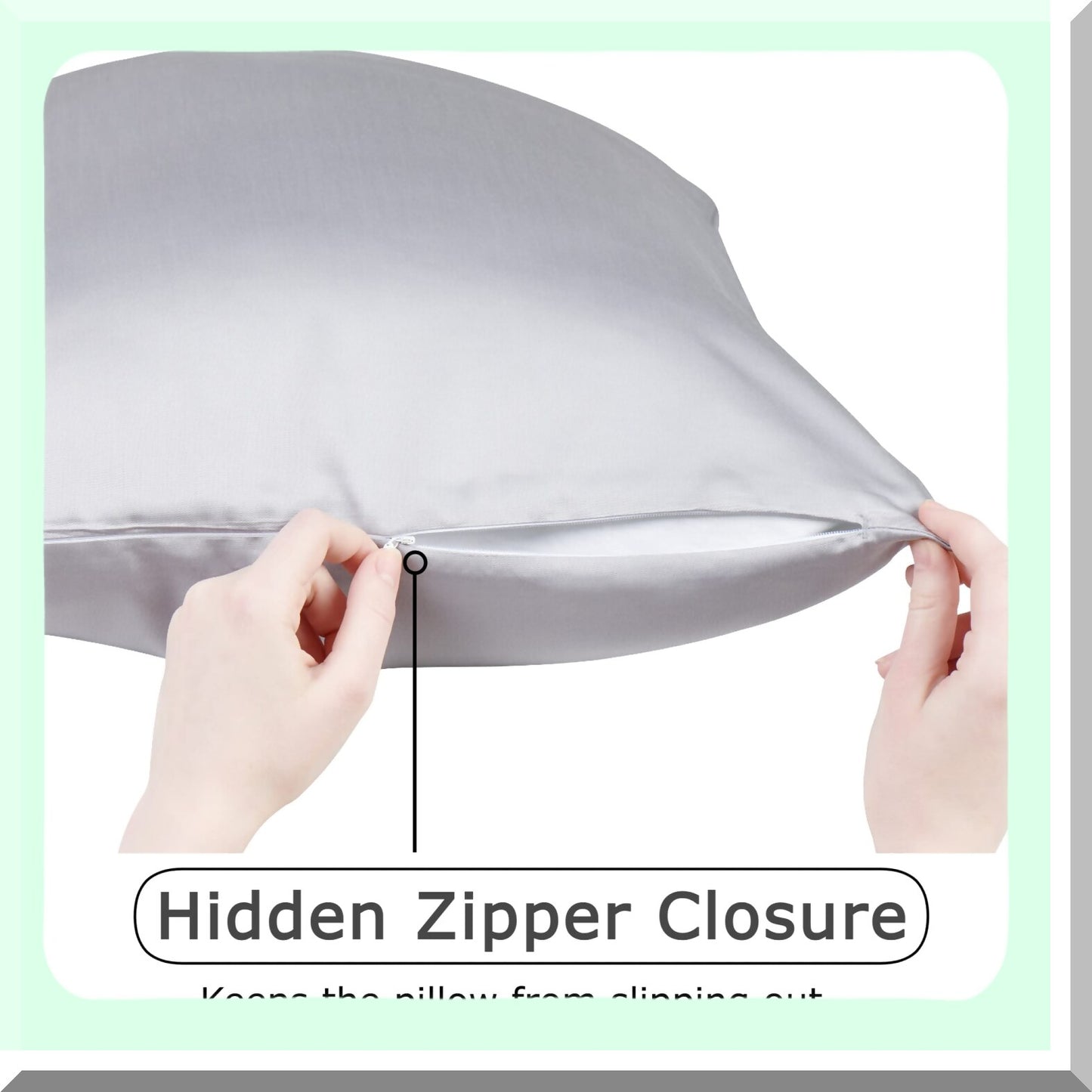 CopperCool Bamboo Pillowcase - Anti-Acne & Hypoallergenic Pillow Case for Hair, Reduces Bacteria, Cooling Silky Pillowcase 20x36 - 1pc