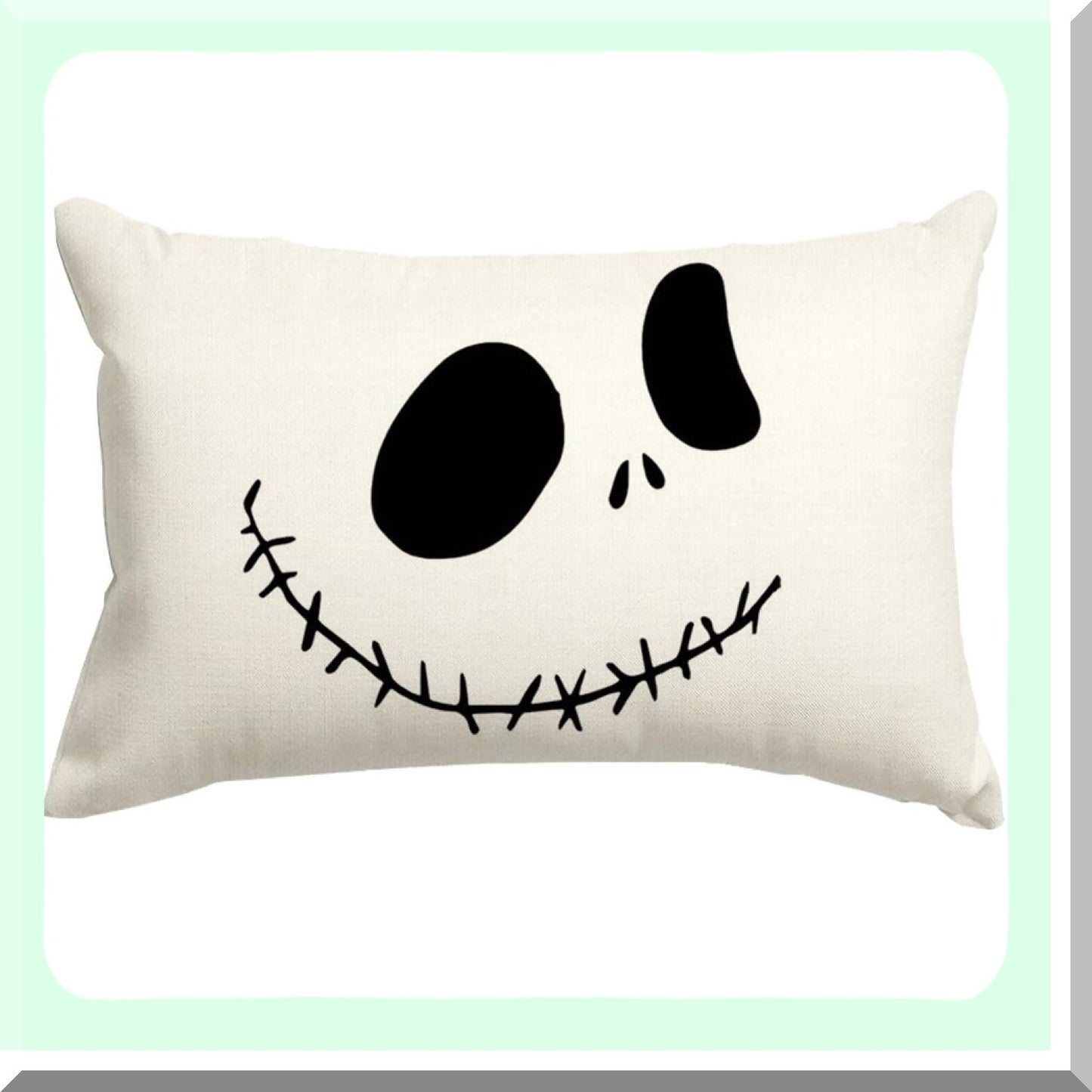 Spooky Ghost Decor Pillow Cases - Funny Cute Black & White Outdoor Cushion Cover 12x20 Inch for Room Sofa Linen - Halloween Theme
