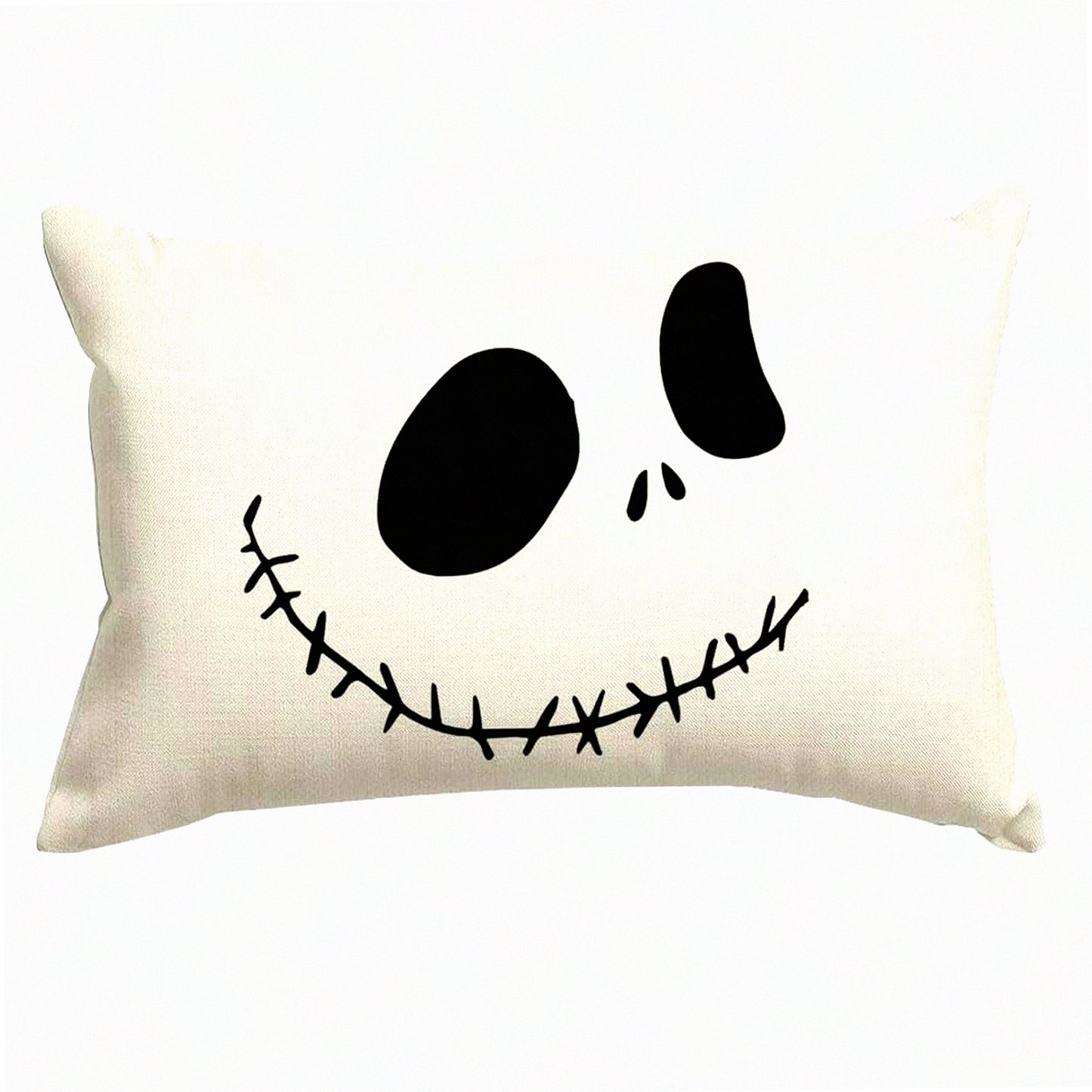 Spooky Ghost Decor Pillow Cases - Funny Cute Black & White Outdoor Cushion Cover 12x20 Inch for Room Sofa Linen - Halloween Theme