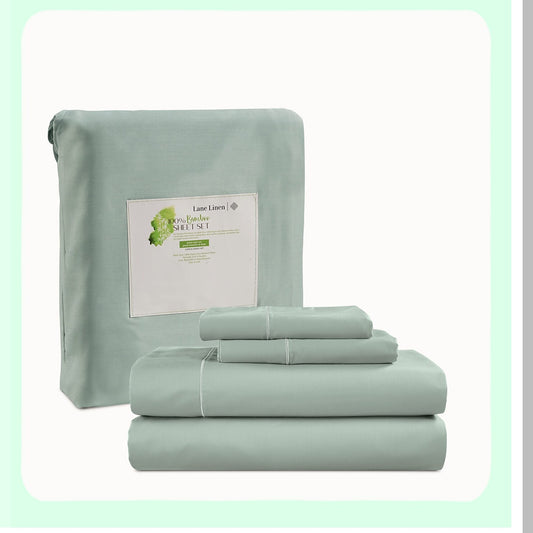 CoolBamboo BreatheSoft Full Sheet Set - Luxe Cooling Bed Sheets for Full Size Bed, 100% Rayon, 15" Deep Pocket, Cool Blue Color