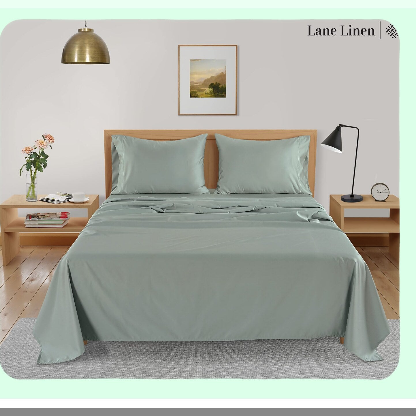 CoolBamboo BreatheSoft Full Sheet Set - Luxe Cooling Bed Sheets for Full Size Bed, 100% Rayon, 15" Deep Pocket, Cool Blue Color