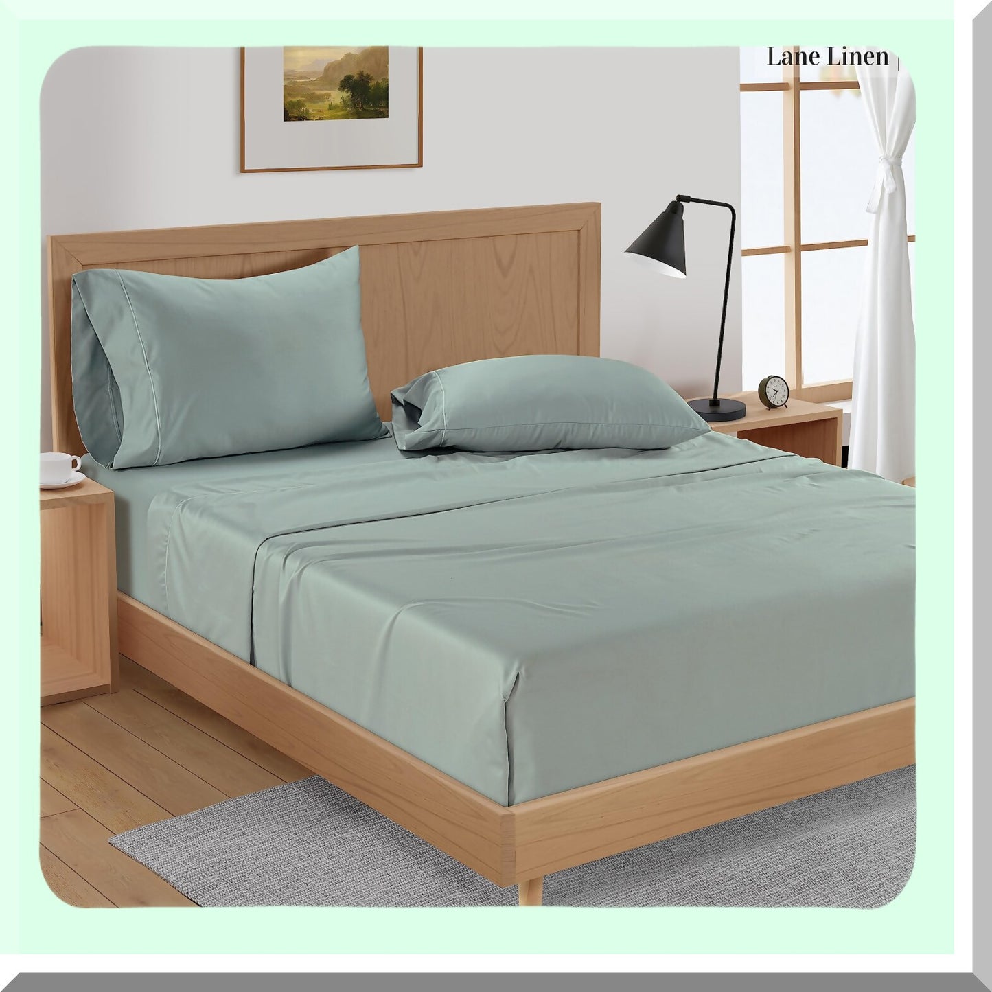 CoolBamboo BreatheSoft Full Sheet Set - Luxe Cooling Bed Sheets for Full Size Bed, 100% Rayon, 15" Deep Pocket, Cool Blue Color