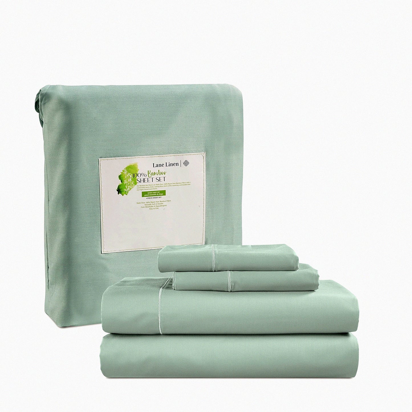 CoolBamboo BreatheSoft Full Sheet Set - Luxe Cooling Bed Sheets for Full Size Bed, 100% Rayon, 15" Deep Pocket, Cool Blue Color