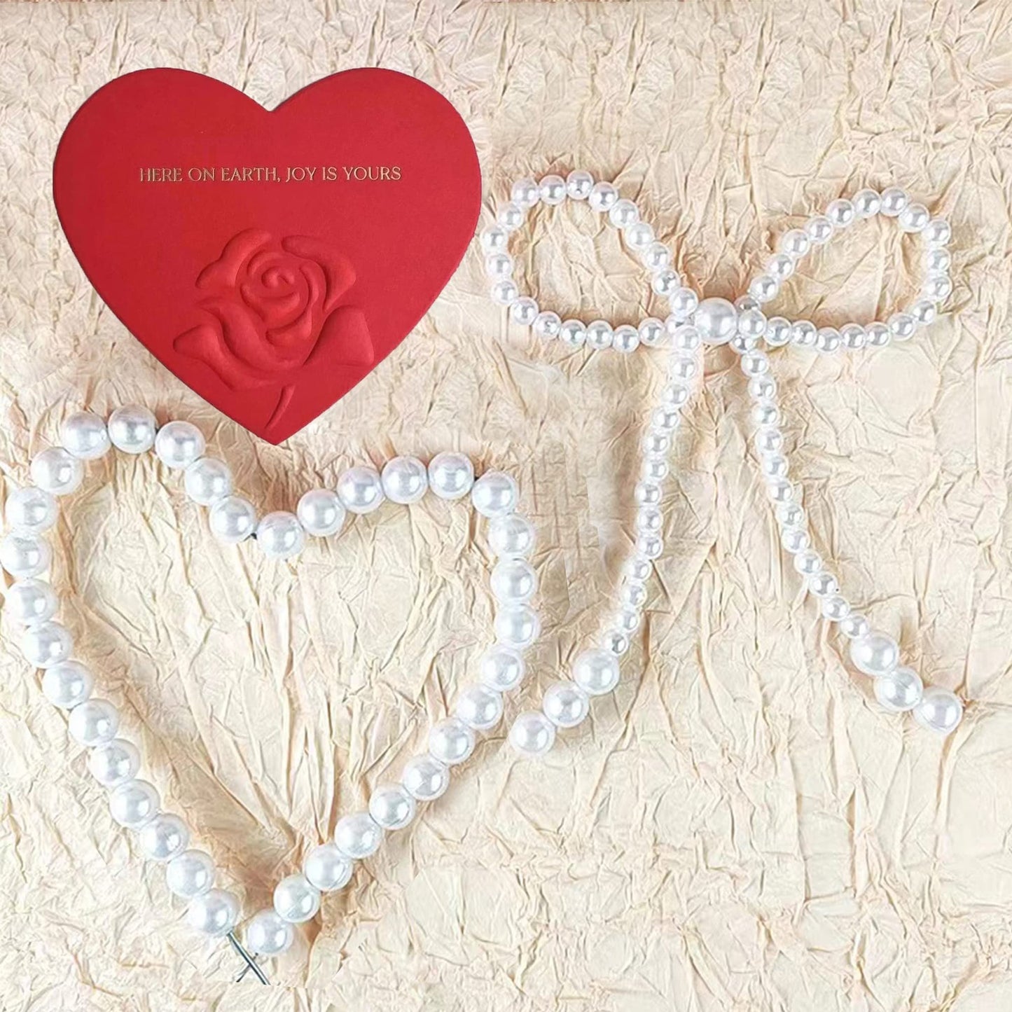 Pearl Love Bowtie Cake Topper Set - Girl Birthday Wedding Glitter Cheers Theme Party Decorations - 3 Piece Cake Decoration Supplies