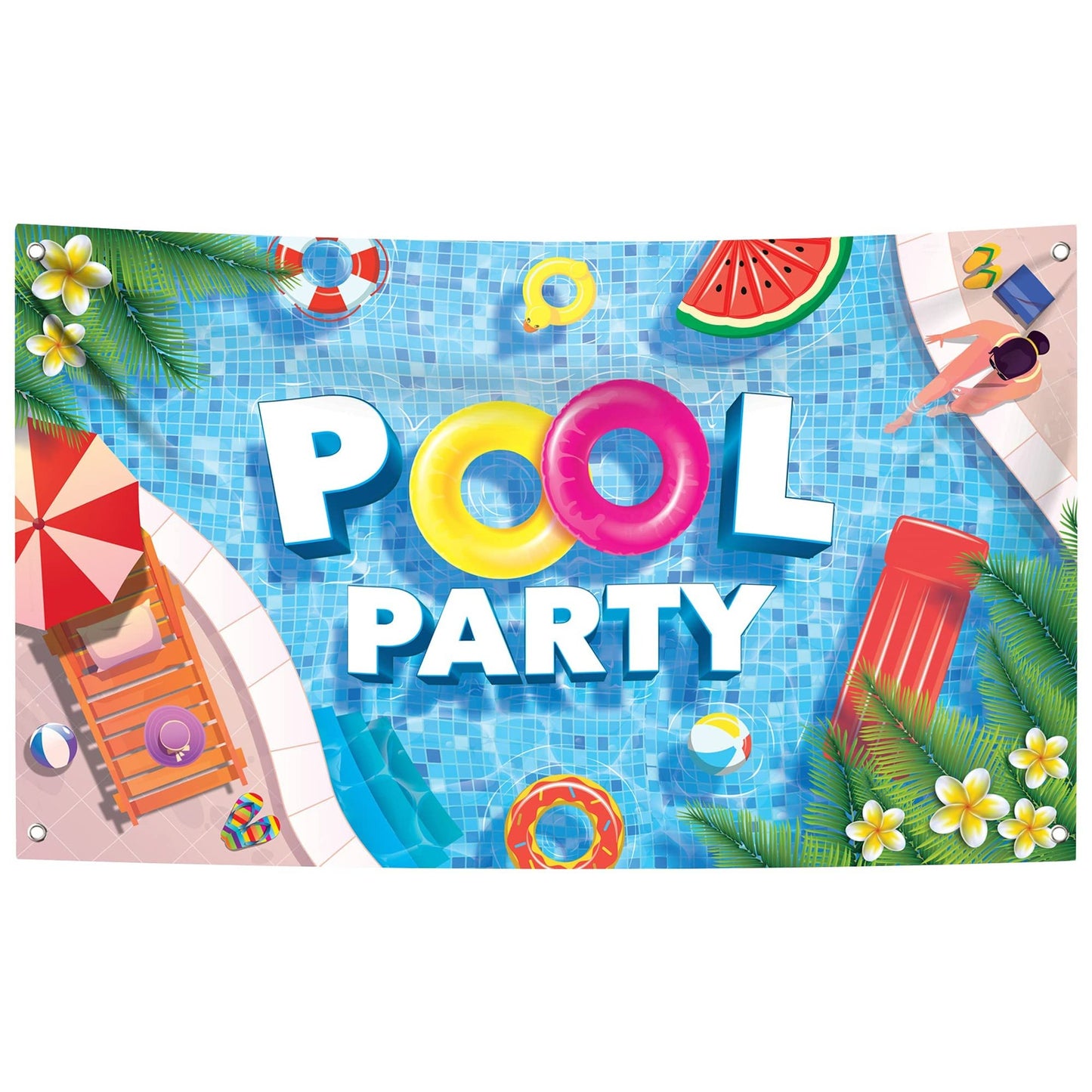 Large Pool Party Banner for Summer Decorations