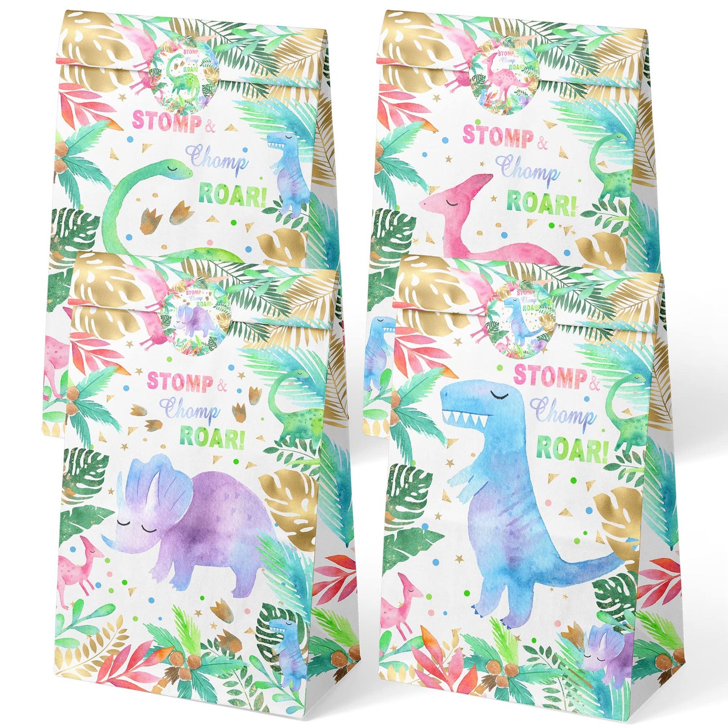 Dino Party Pack: Girls Dinosaur Birthday Favors & Supplies - Pink Dino Theme Bags for a Roaring Good Time! Perfect for Dino-loving kids!