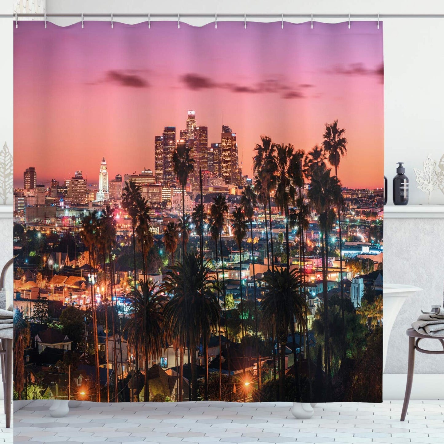 United States Sunset Twilight Shower Curtain 69x70 inches