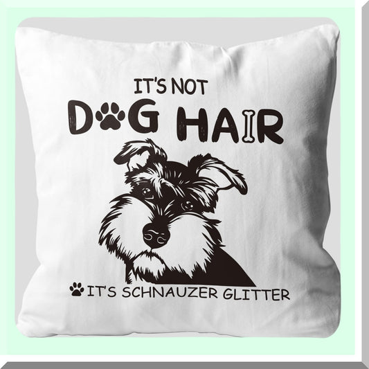 Schnauzer Glitter Decorative Pillow Cover - Dog Lover Gifts - Flannel Sofa Couch Bed Case - 18x18 Inch Throw Pillow - Painting Schnauzer Design