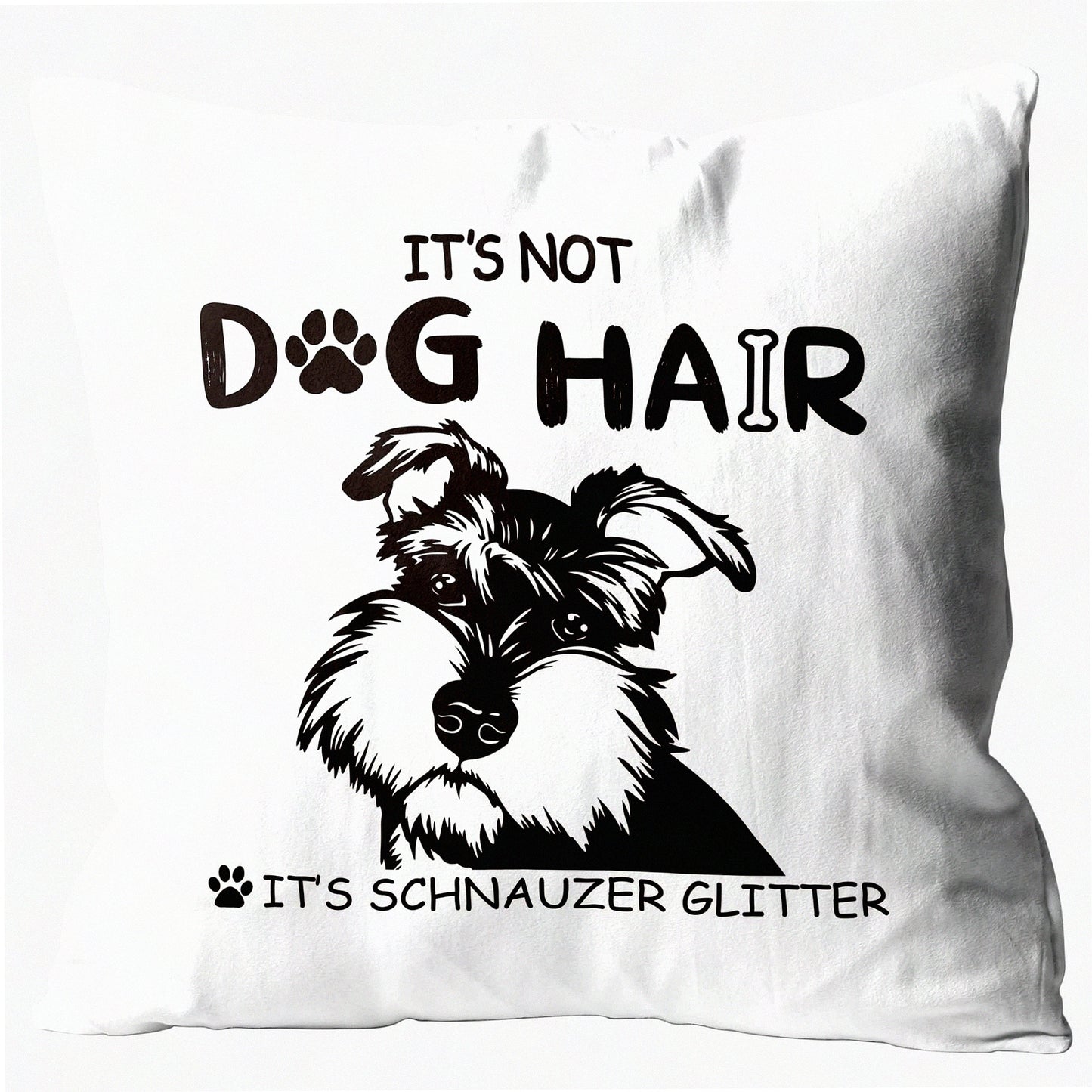 Schnauzer Glitter Decorative Pillow Cover - Dog Lover Gifts - Flannel Sofa Couch Bed Case - 18x18 Inch Throw Pillow - Painting Schnauzer Design