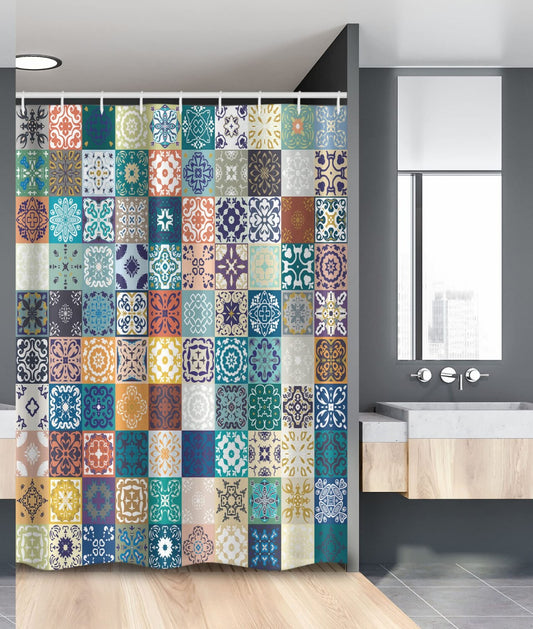 Moroccan Patchwork Shower Curtain 54x78 inches