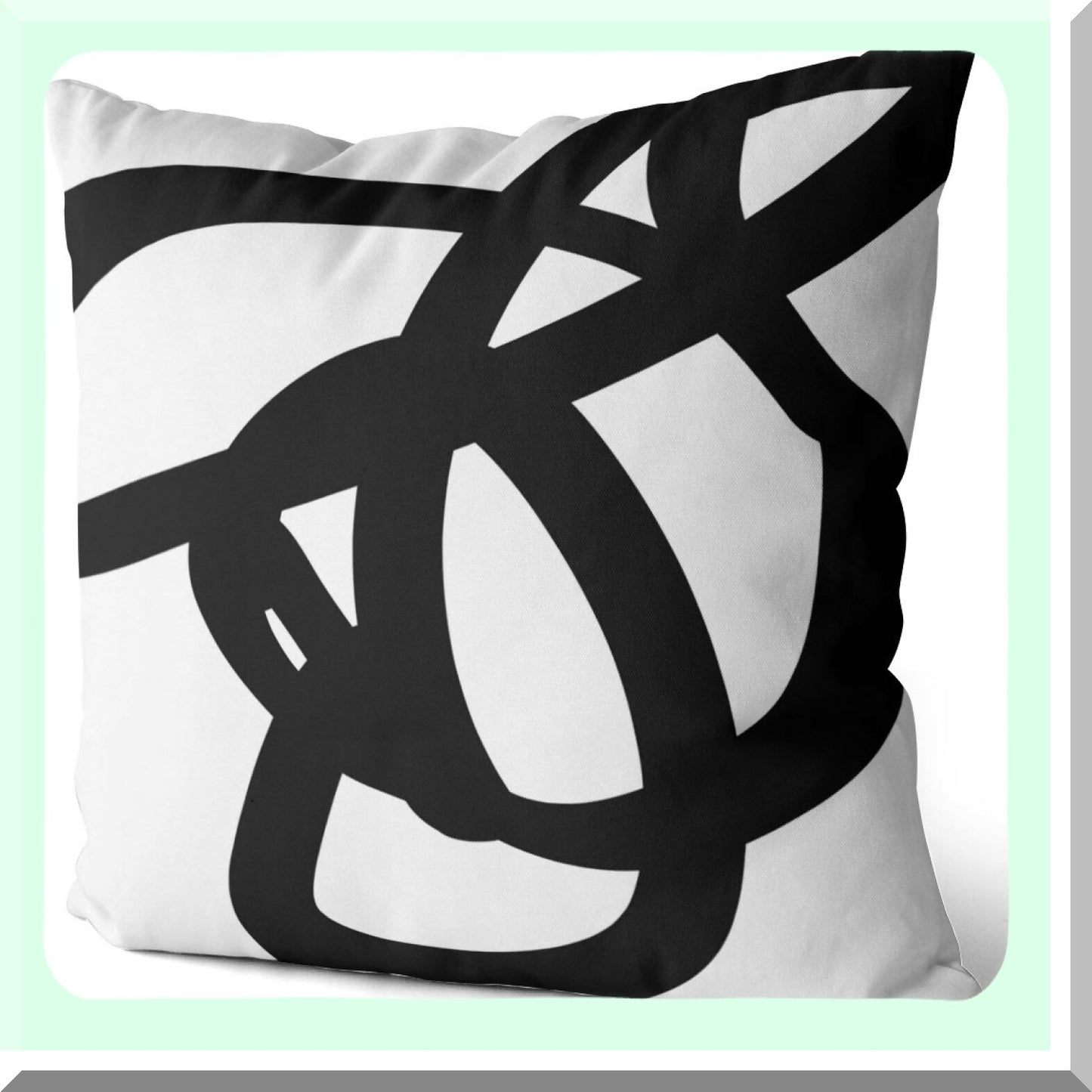 Abstract Art Decor Pillowcase Set - Black White Modern Throw Pillow Covers - Square 20 x 20 Inches - Home Cushion Decor - Set of 2