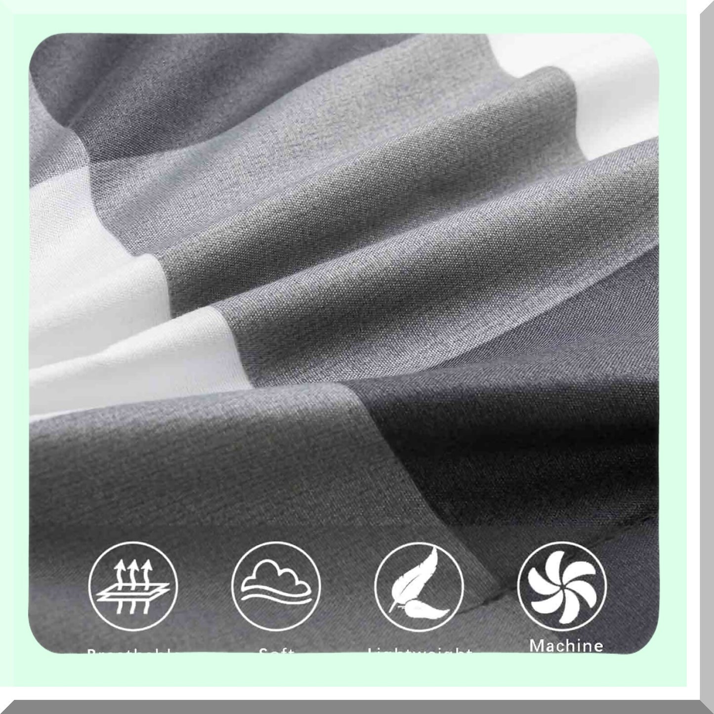 Neutral Farmhouse Buffalo Check Comforter Set - Queen Size 3 Piece Bedding with Lightweight Microfiber Down Alternative Fill & 2 Pillowcases for Men and Women.