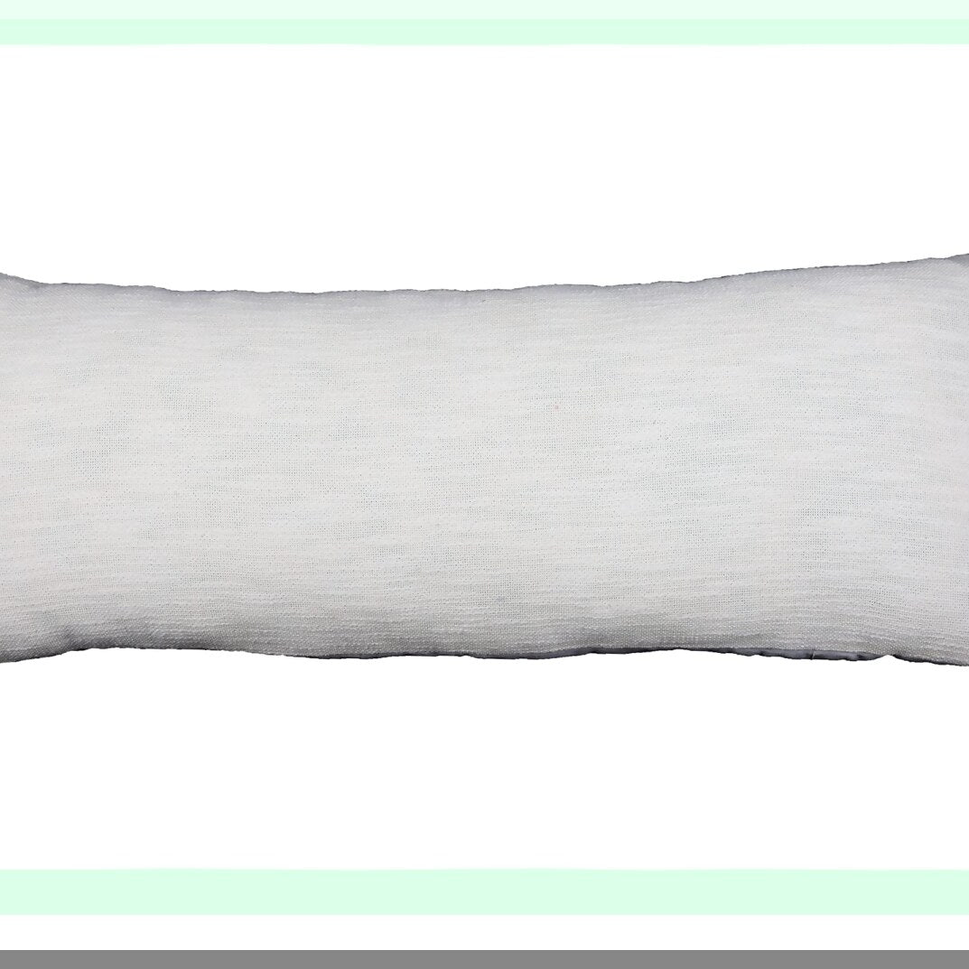 Mudcloth Lumbar Ethnic Body Pillow Cover - Ivory Solid Decorative Hand Loom 14 X 36 - Oblong Throw Case for Bed Sofa Decor - Large Size