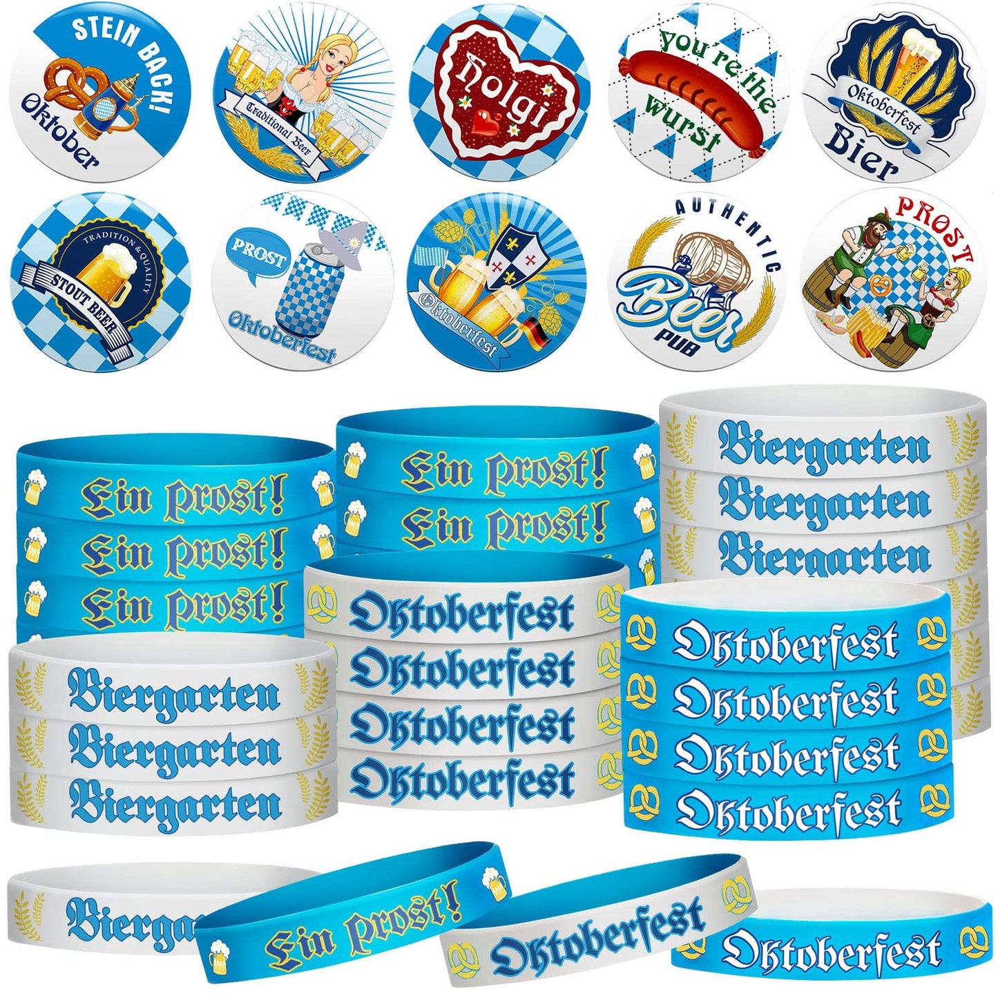Oktoberfest Decorations Set with Buttons and Bracelets