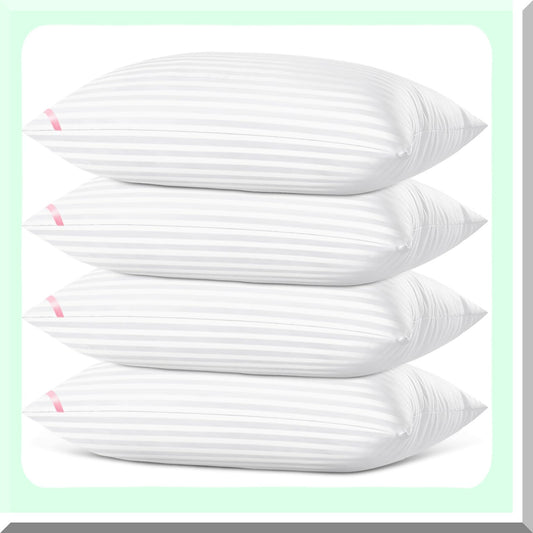 SleepDream Queen Pillow Pack - Soft Down Alternative Microfiber Filled Pillows for Side and Back Sleepers. 20 x 30 Inches, Set of 4.