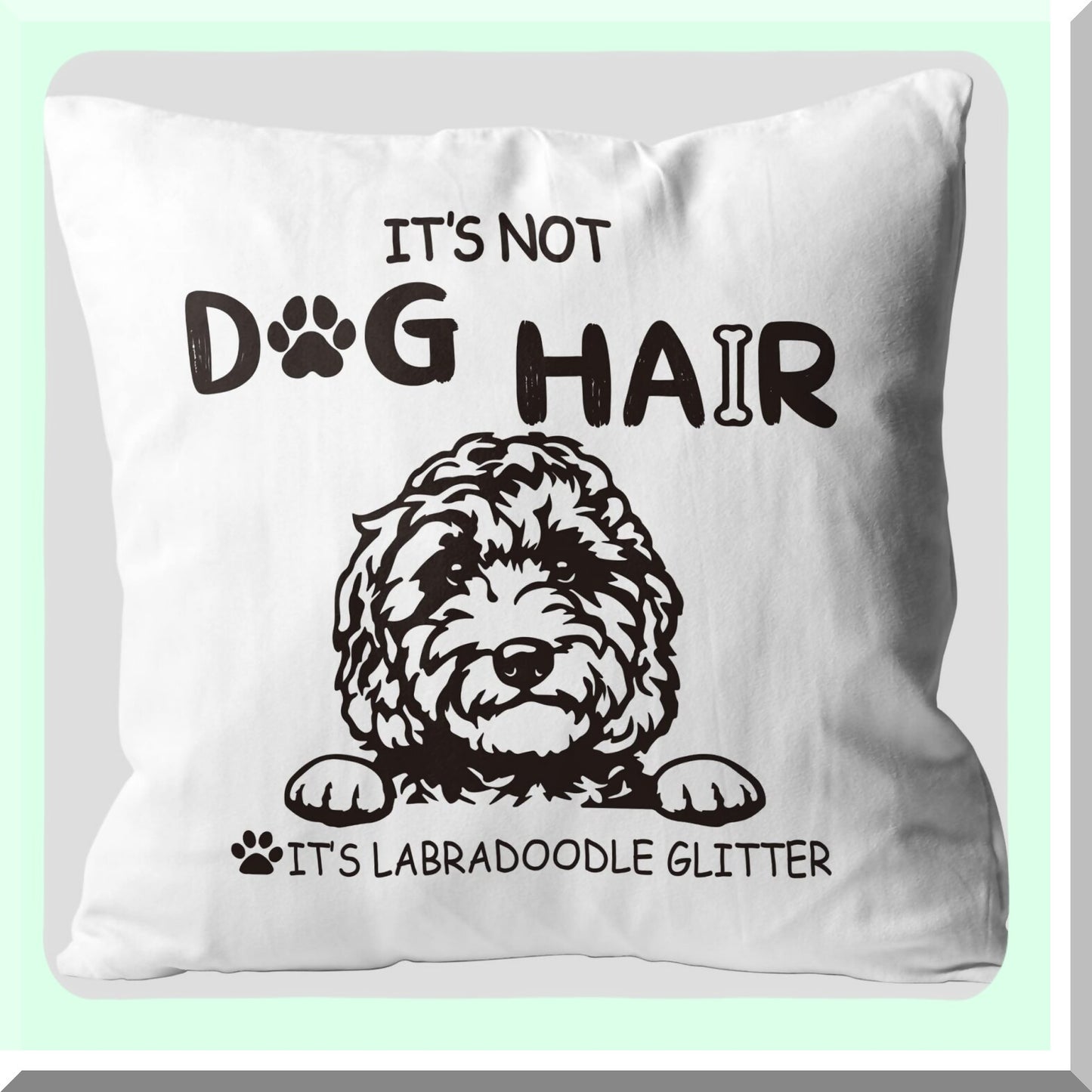 Labradoodle Glitter Pillowcase - Dog Lover Gifts - Decorative Flannel Throw Pillow Cover - Sofa Couch Bed Decor - 18 x 18 Inch Painting Labradoodle Design