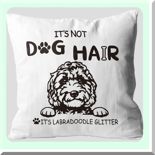 Labradoodle Glitter Pillowcase - Dog Lover Gifts - Decorative Flannel Throw Pillow Cover - Sofa Couch Bed Decor - 18 x 18 Inch Painting Labradoodle Design