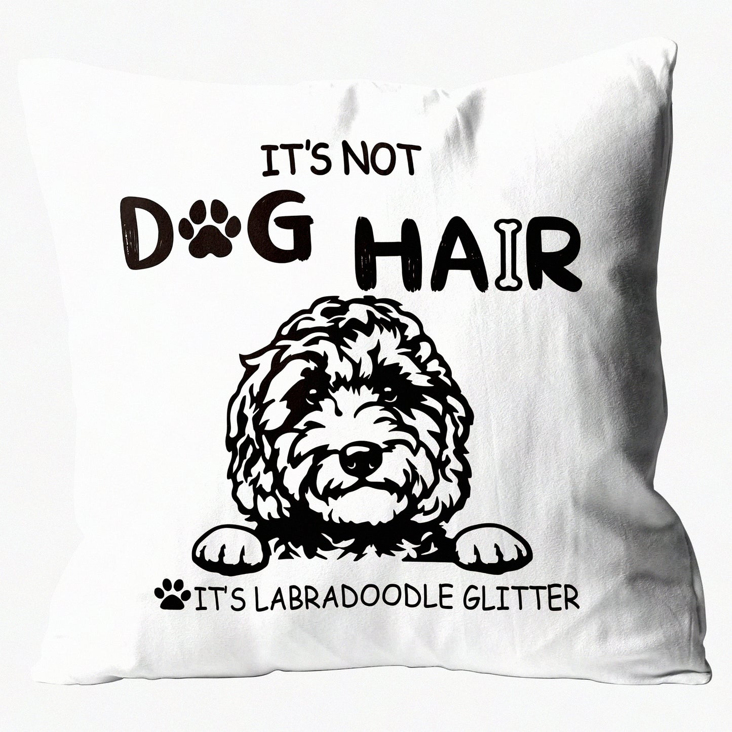 Labradoodle Glitter Pillowcase - Dog Lover Gifts - Decorative Flannel Throw Pillow Cover - Sofa Couch Bed Decor - 18 x 18 Inch Painting Labradoodle Design