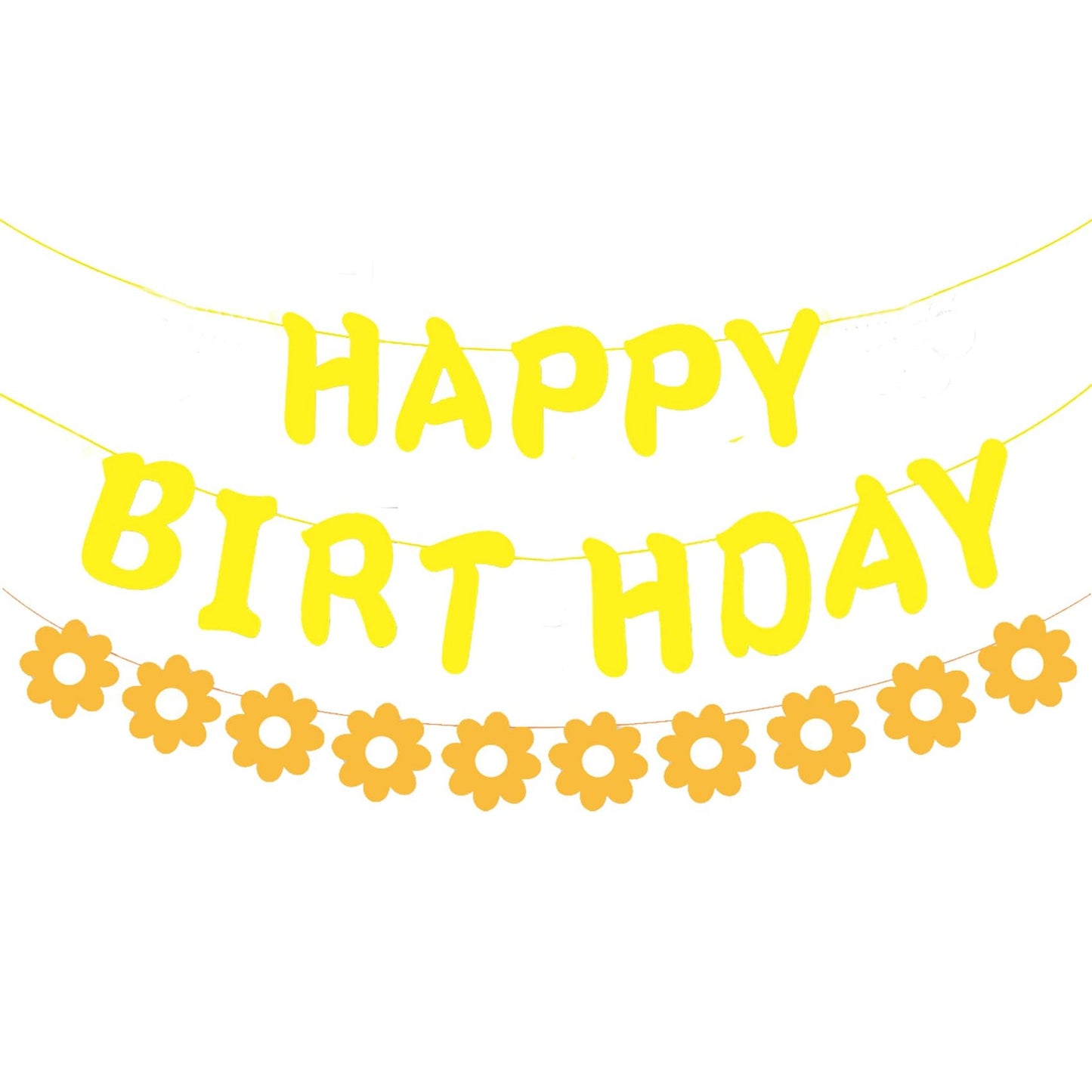 Sunshine Daisy Birthday Banner - Vibrant Yellow Flower Banner for Kids and Adults Birthday Party Decorations and Supplies