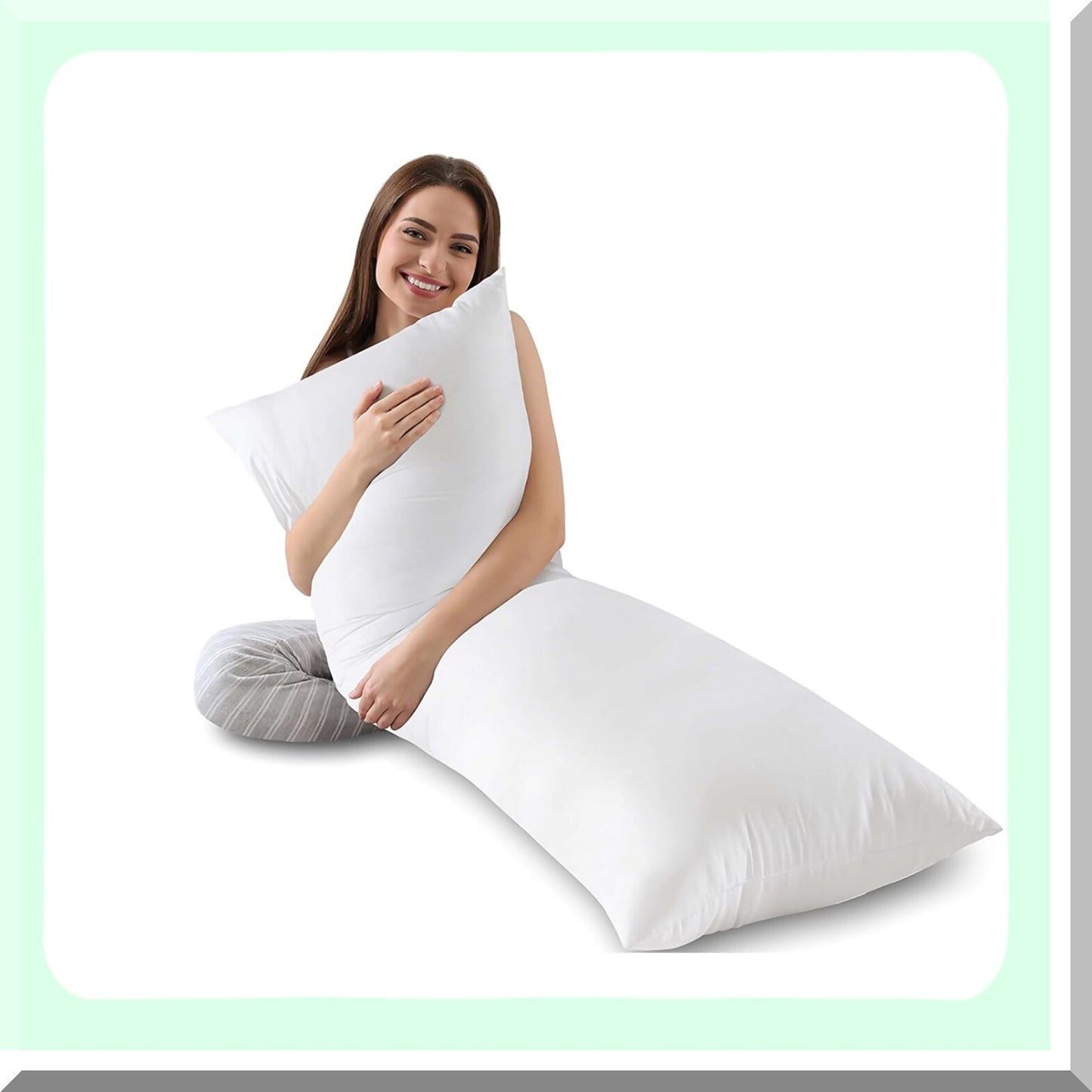 SleepMax Comfort Body Pillow - Extra Long Insert for Side Sleepers - Soft and Breathable Full Body Pillow for Adults - Machine Washable - 20x54 Inches, White